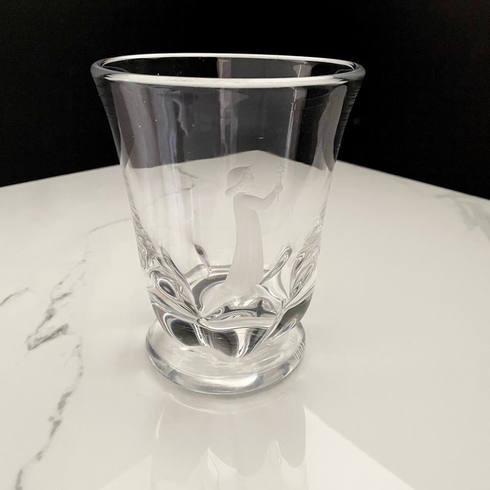 Large Etched Vase feat. Girl With Flower by Orrefors